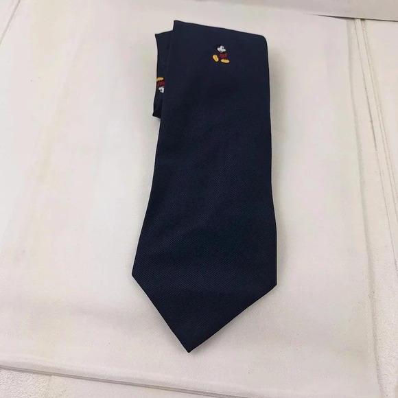 Disney Mickey Mouse Dark Blue Adjustable Mens Tie Retro - Picture 2 of 7